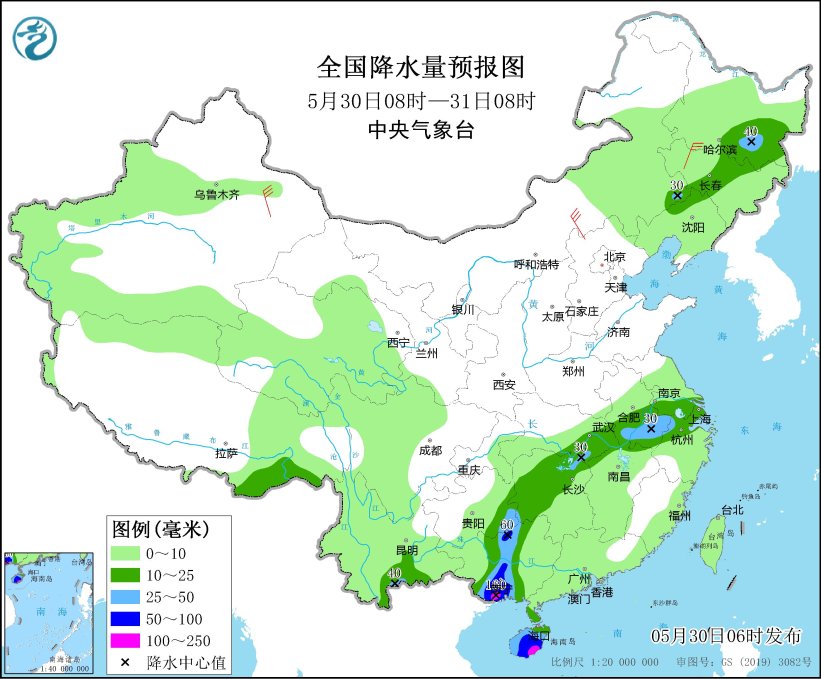 2024年5月30日未来三天全国天气预报